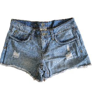 Velvet Heart Women's Distressed Denim Raw Hem Light Wash Shorts